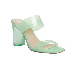 New BP Nola Mint Green Acrylic High Heeled Sandals Slides‎ Summer Sexy Clear